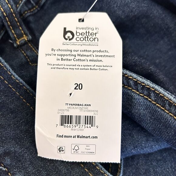 NWT TIME AND TRU Women’s Wide Leg Button Fly High Rise Pockets Elastic Waist 20 - Picture 12 of 15